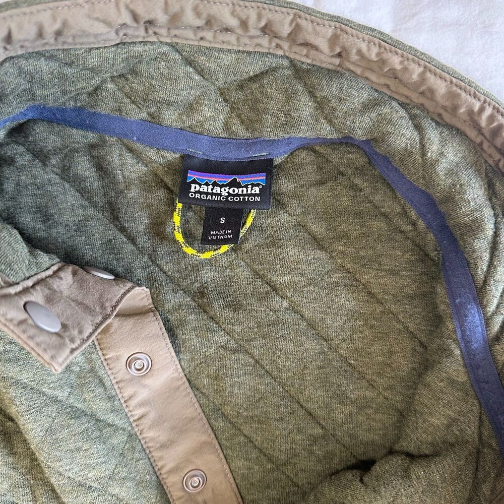 Patagonia Organic Cotton Quilt Snap-T Pullover Men's Size S Small Green - Picture 3 of 16